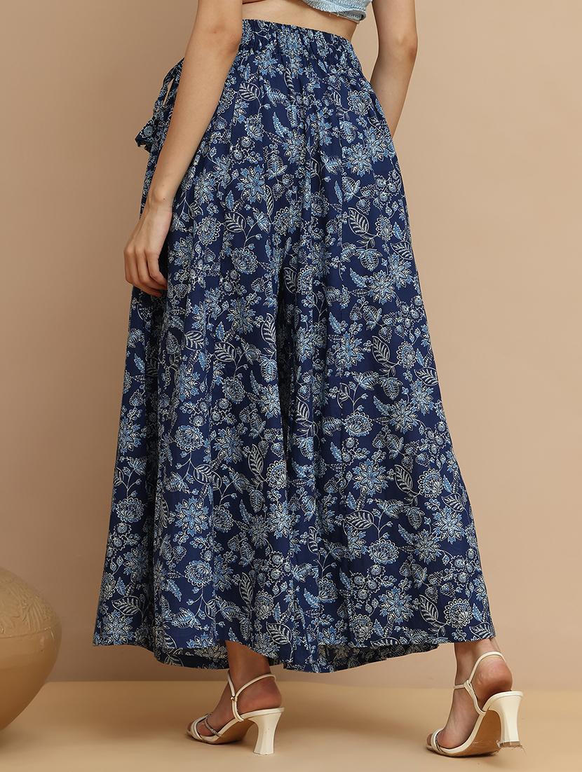 women printed mid rise flared palazzo - 21940416 - Standard Image - 4