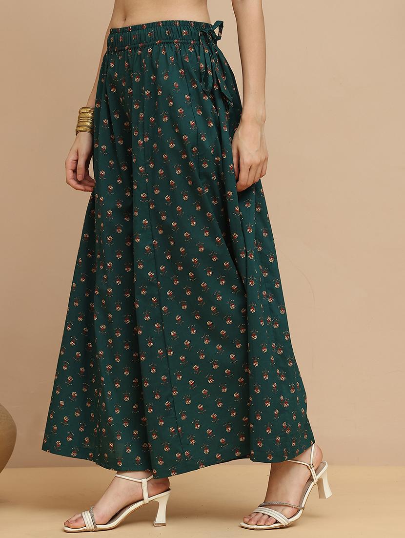 women printed mid rise flared palazzo - 21940419 - Standard Image - 1
