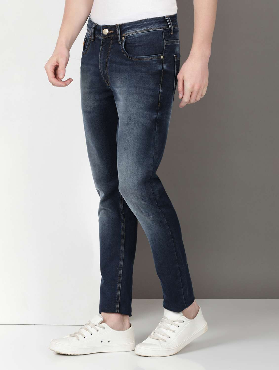 men mid rise full length denim jeans - 21940447 -  Standard Image - 1