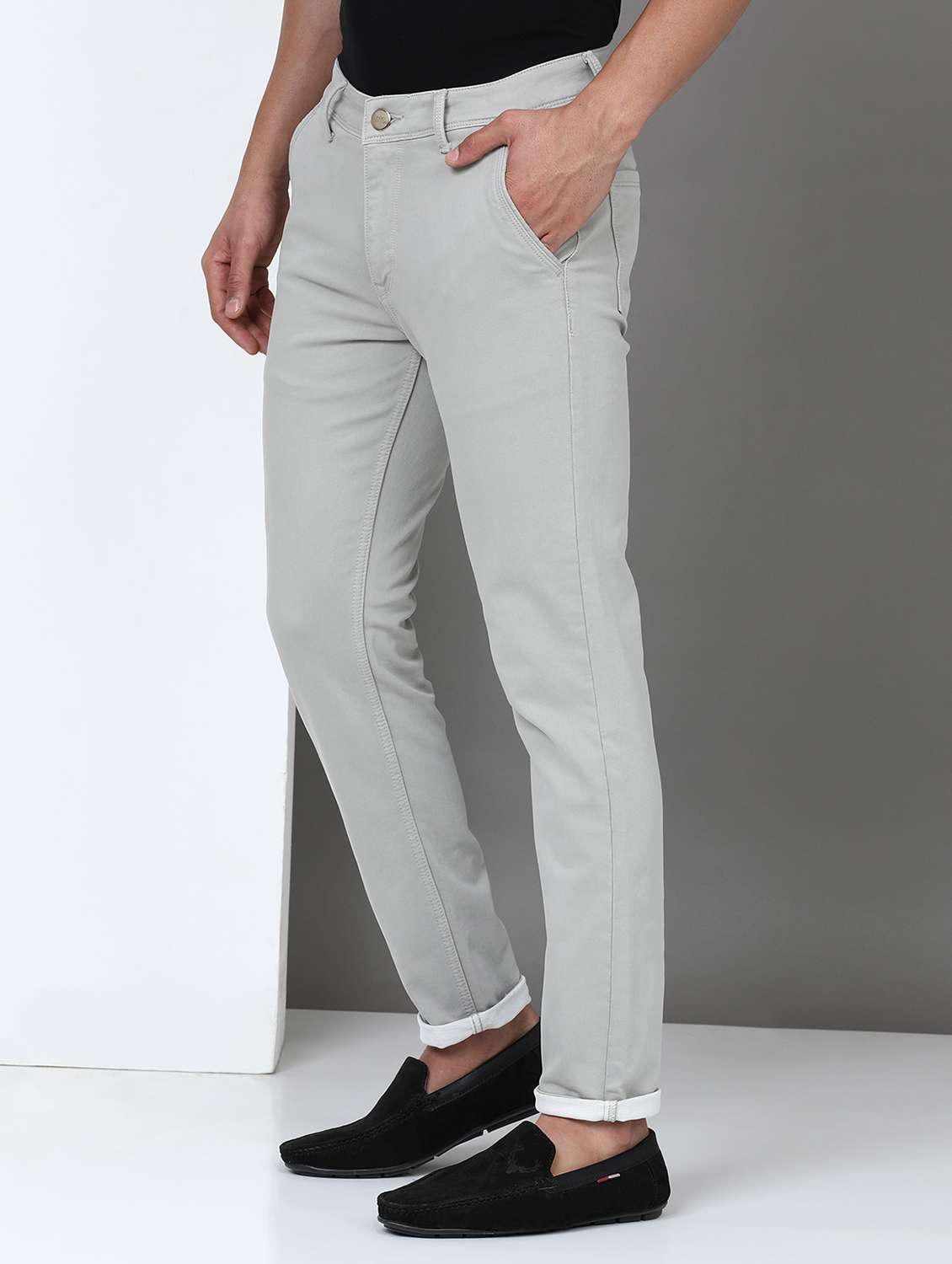 men solid mid rise full length jeans - 21940459 -  Standard Image - 1