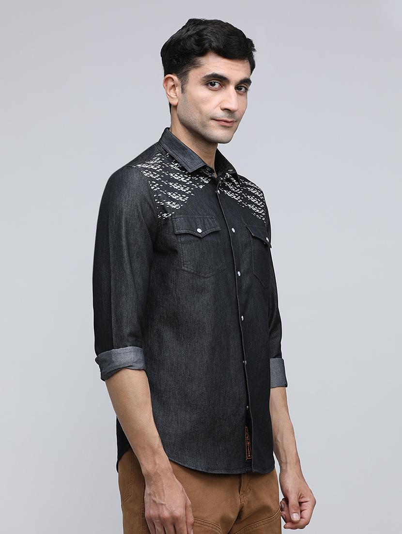 men printed long sleeve regular fit casual shirt - 21940474 - Standard Image - 1
