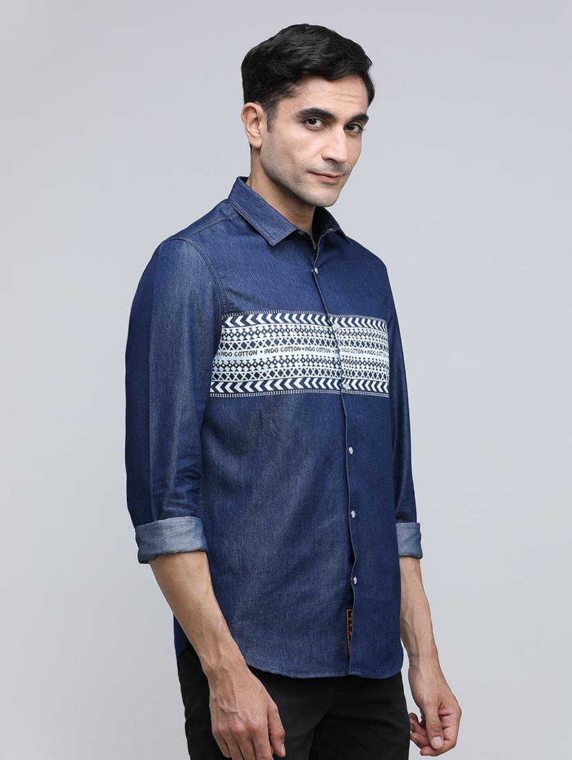 men printed long sleeve regular fit casual shirt - 21940476 -  Standard Image - 1
