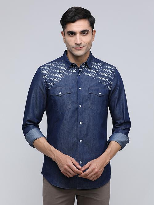 men printed long sleeve regular fit casual shirt - 21940477 - Standard Image - 0