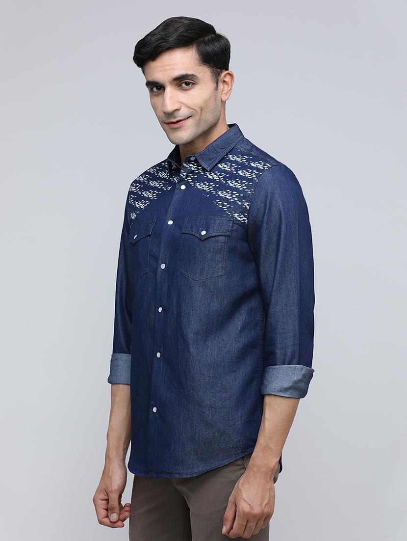 men printed long sleeve regular fit casual shirt - 21940477 - Standard Image - 1