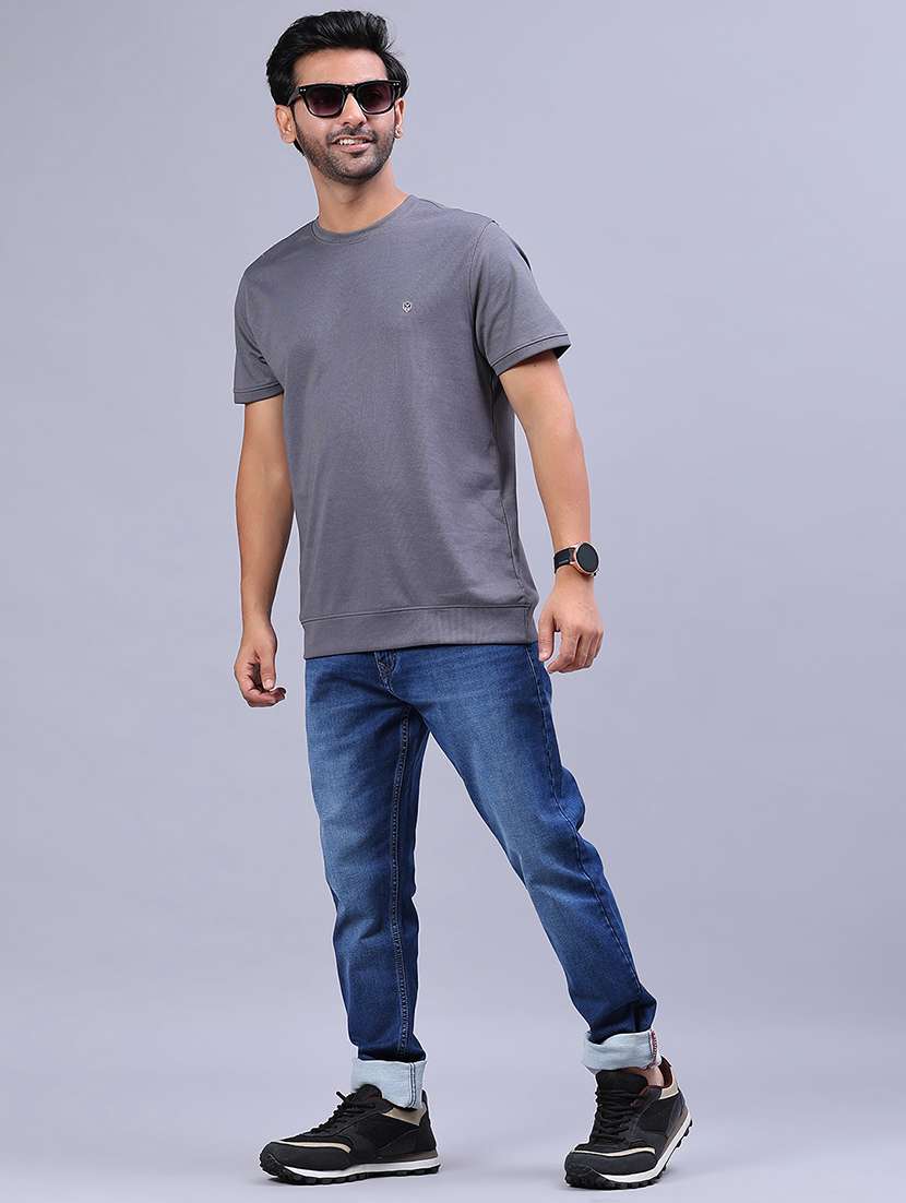 men solid short sleeve regular fit t-shirt - 21940523 - Standard Image - 4