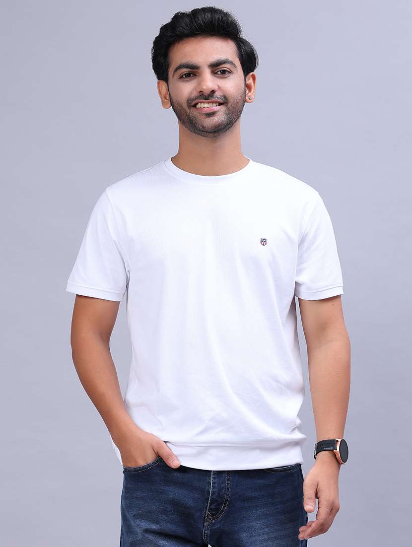 men solid short sleeve regular fit t-shirt - 21940524 - Standard Image - 1