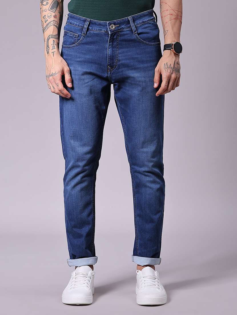 men washed mid rise full length jean - 21940544 -  Standard Image - 1