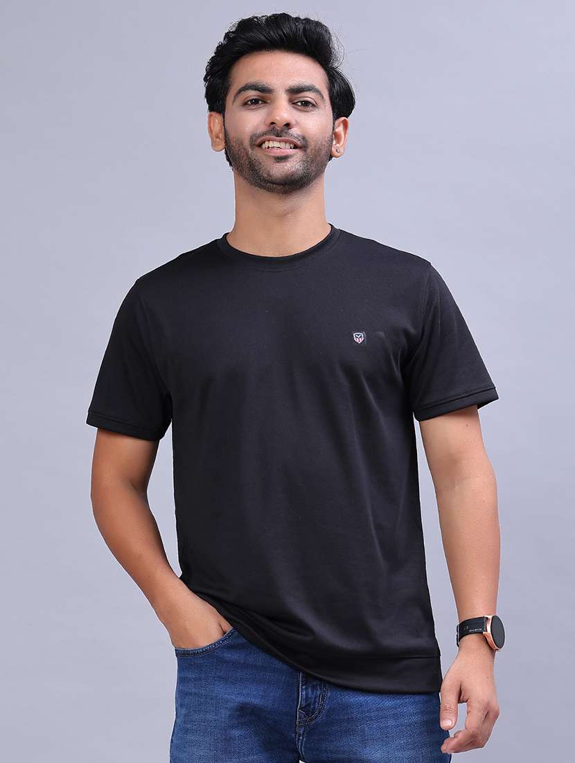 men solid short sleeve regular fit t-shirt - 21940558 -  Standard Image - 1