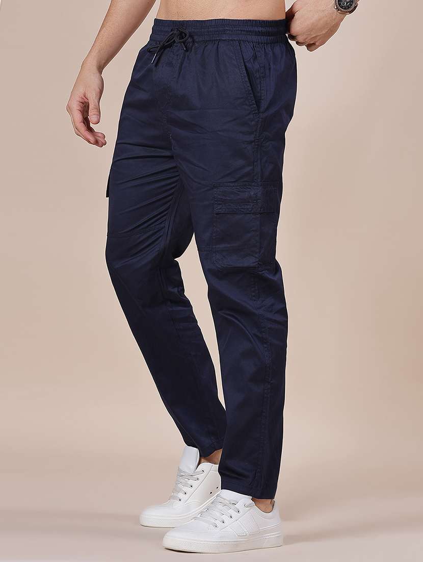 men solid mid rise regular fit cargo - 21940602 -  Standard Image - 1