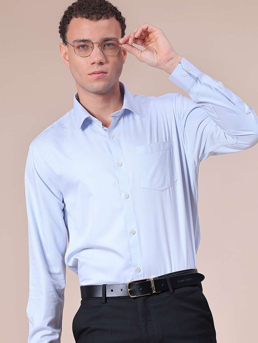 men solid collared long sleeve shirt - 21940620 -  Standard Image - 1