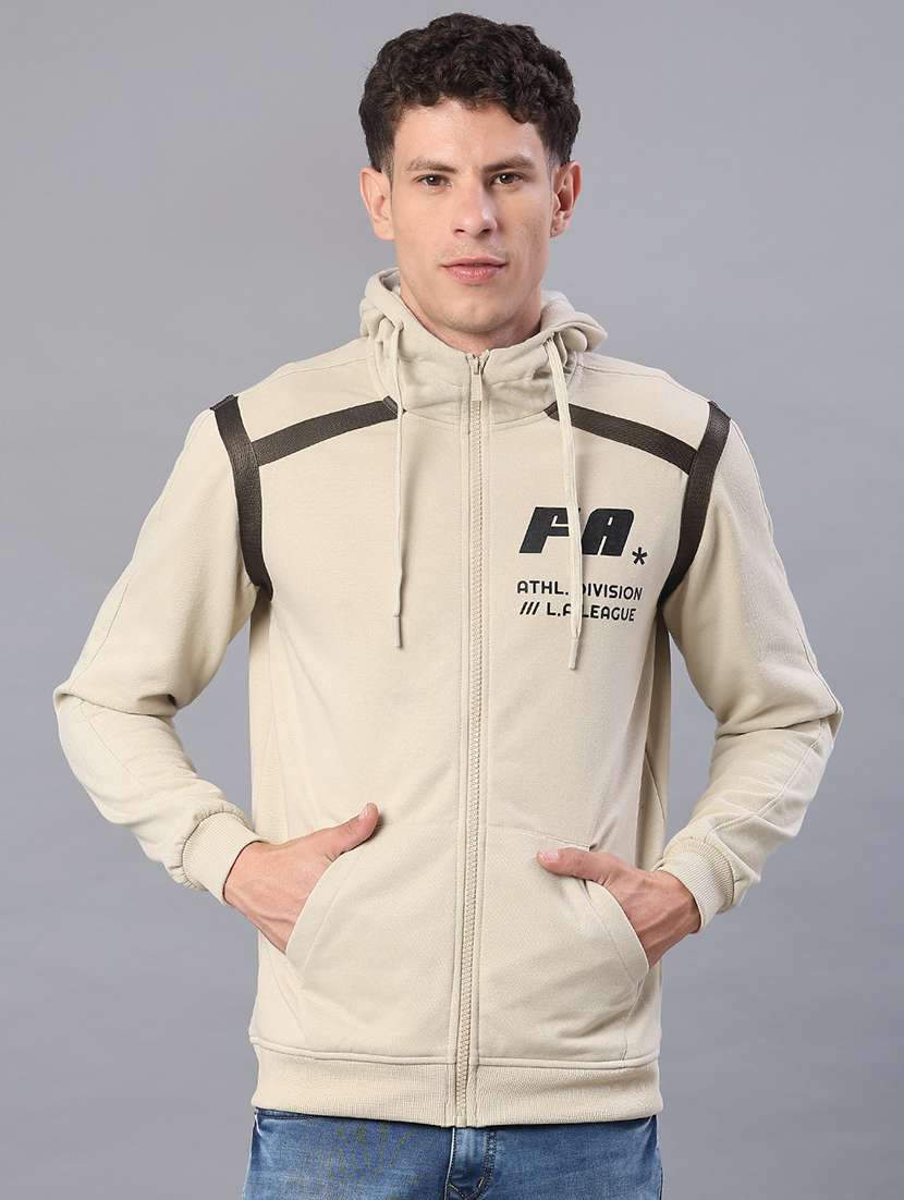 men printed long sleeve hooded sweatshirt - 21940658 -  Standard Image - 1