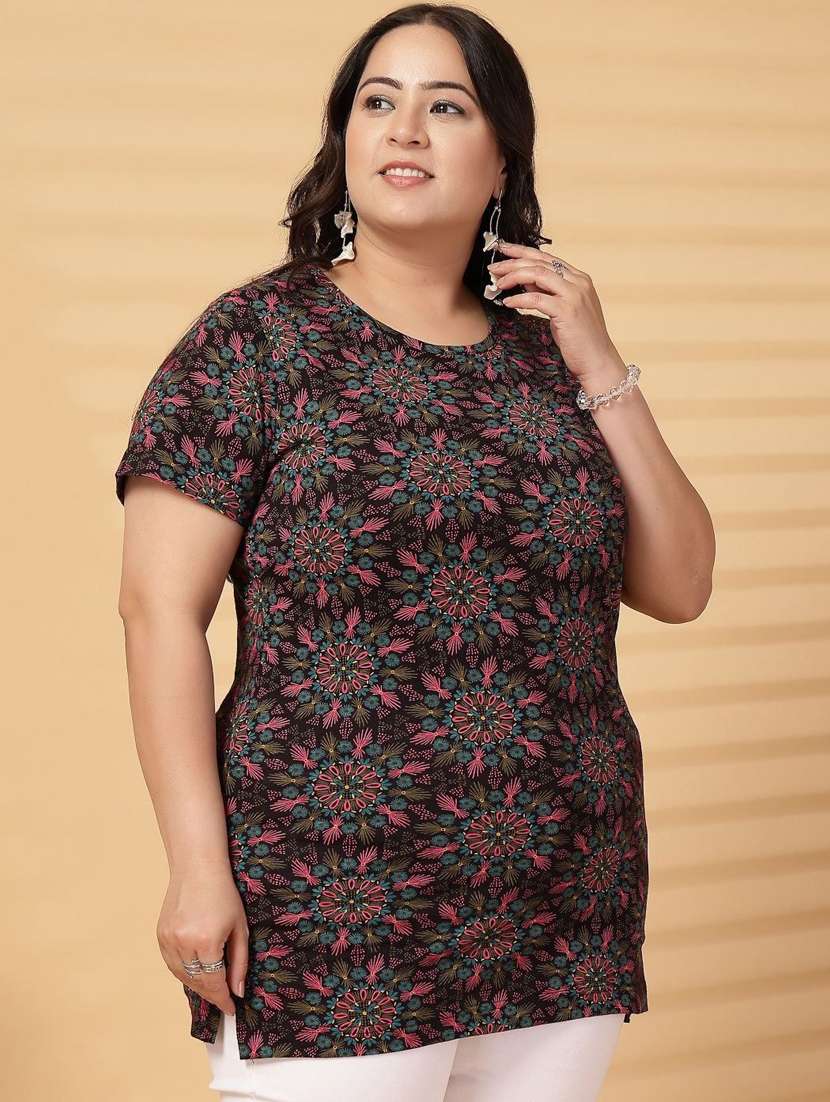 women plus size printed short sleeve t-shirt - 21940818 - Standard Image - 1