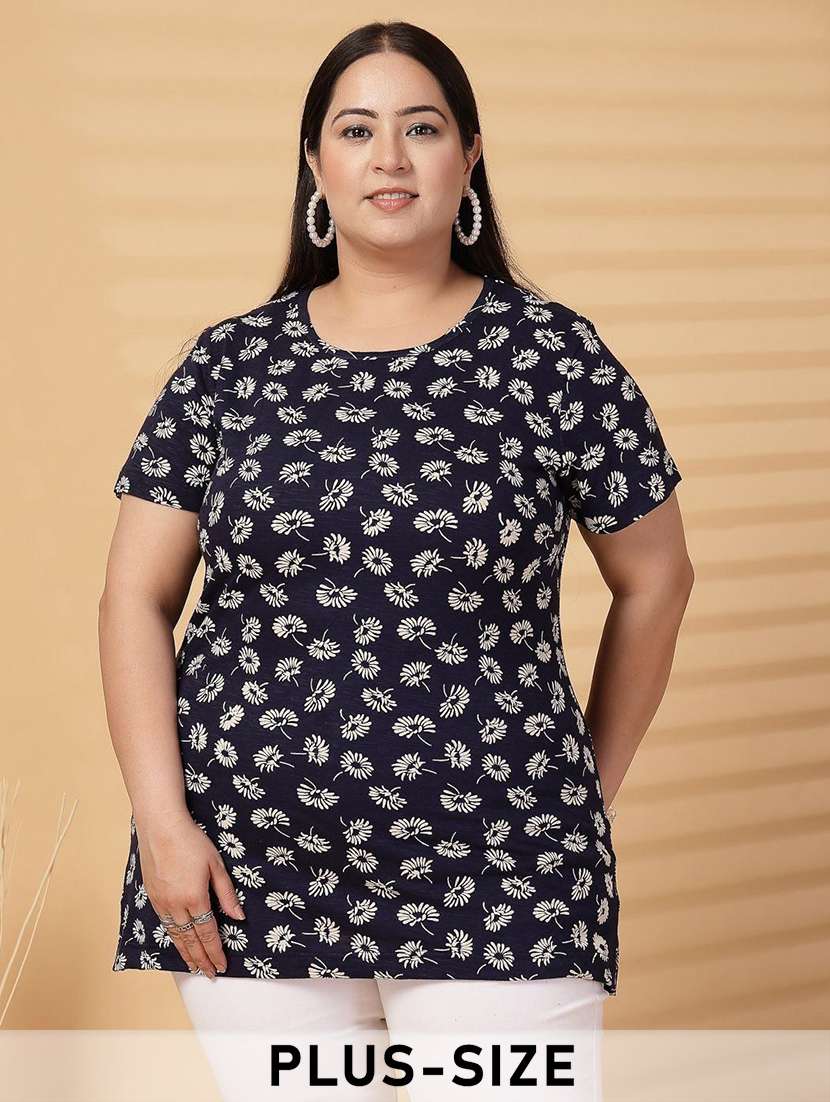 women plus size printed short sleeve t-shirt