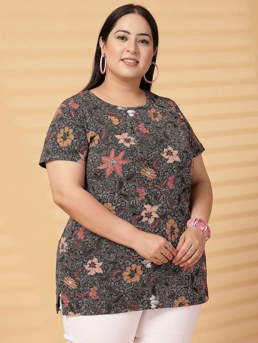 women plus size printed short sleeve t-shirt - 21940828 - Standard Image - 1