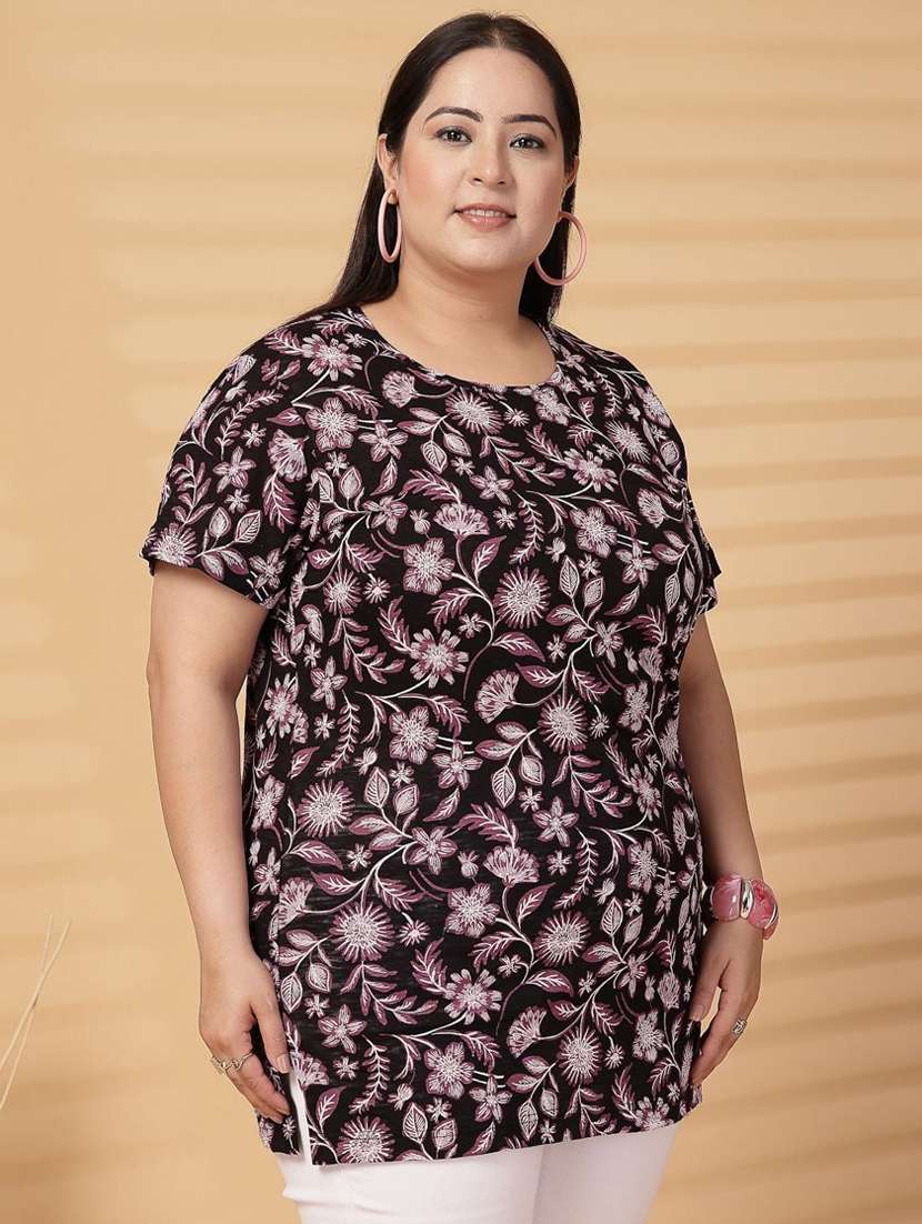women plus size printed short sleeve t-shirt - 21940831 - Standard Image - 1