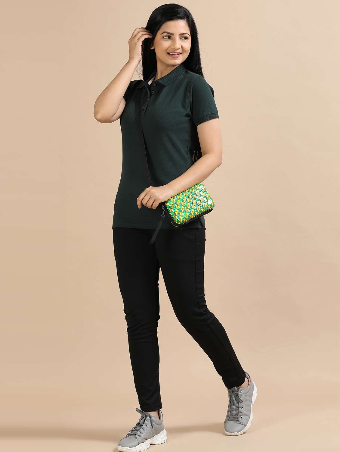 women solid short sleeve slim fit polo t-shirt - 21940987 -  Standard Image - 4