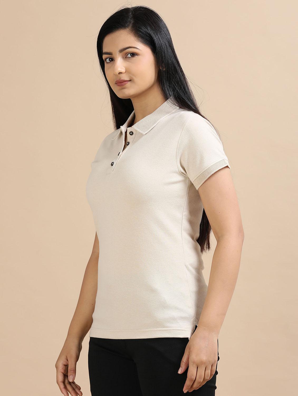 women solid short sleeve slim fit polo t-shirt - 21940990 - Standard Image - 1