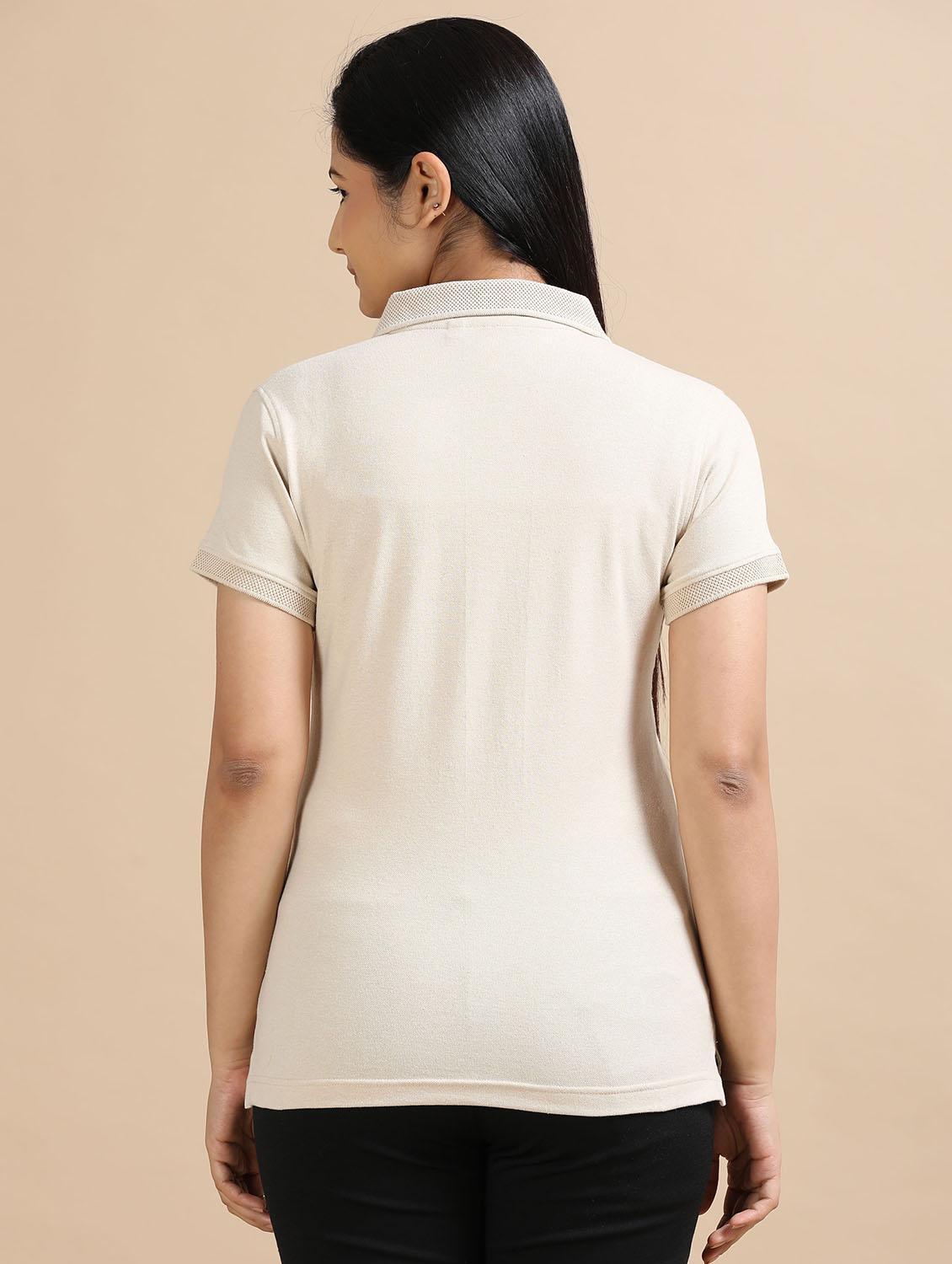 women solid short sleeve slim fit polo t-shirt - 21940990 - Standard Image - 4