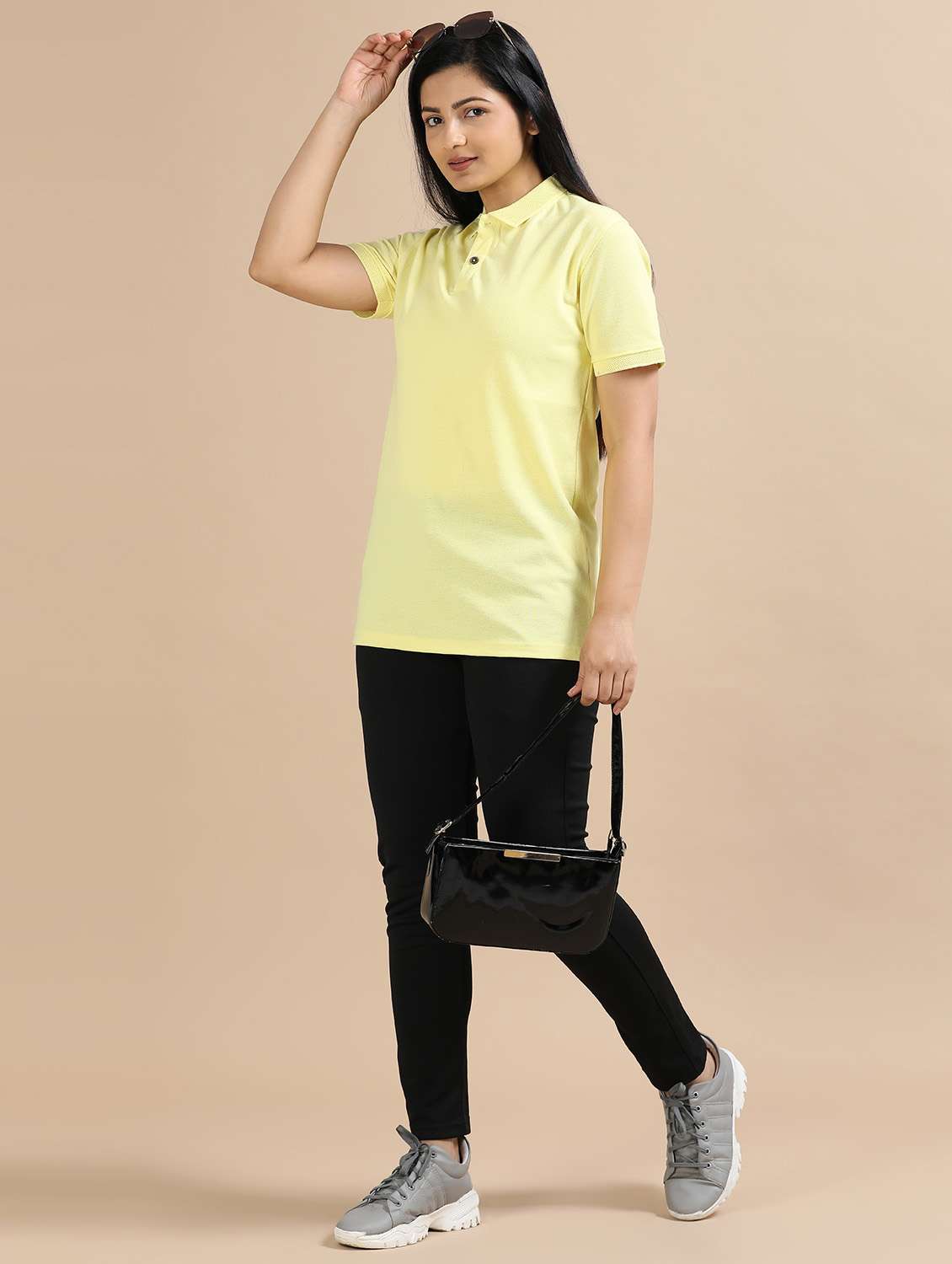 women solid short sleeve slim fit polo t-shirt - 21940994 -  Standard Image - 4