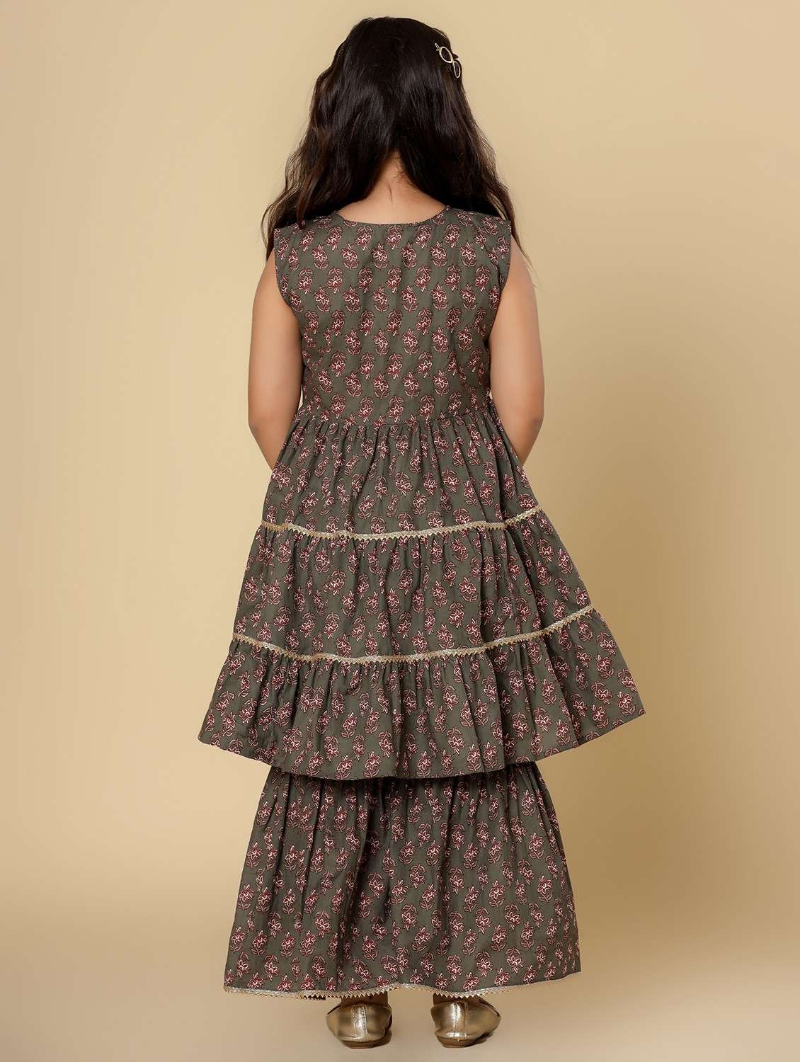 girls floral printed sleeveless fusion set - 21940995 - Standard Image - 4