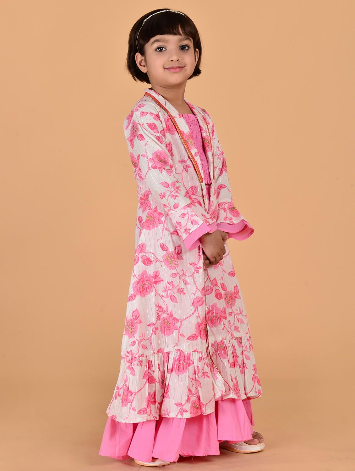 girls floral printed bell sleeve fusion set - 21940997 - Standard Image - 1