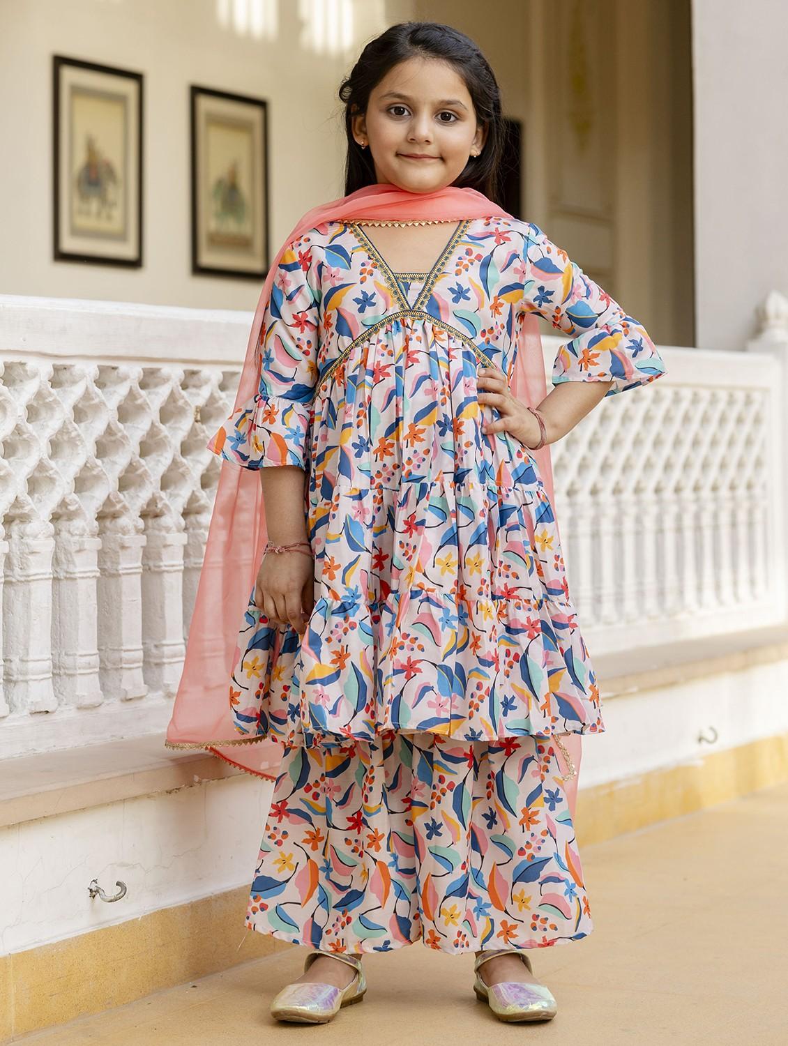 women printed kurta sharara with dupatta set - 21940999 -  Standard Image - 1