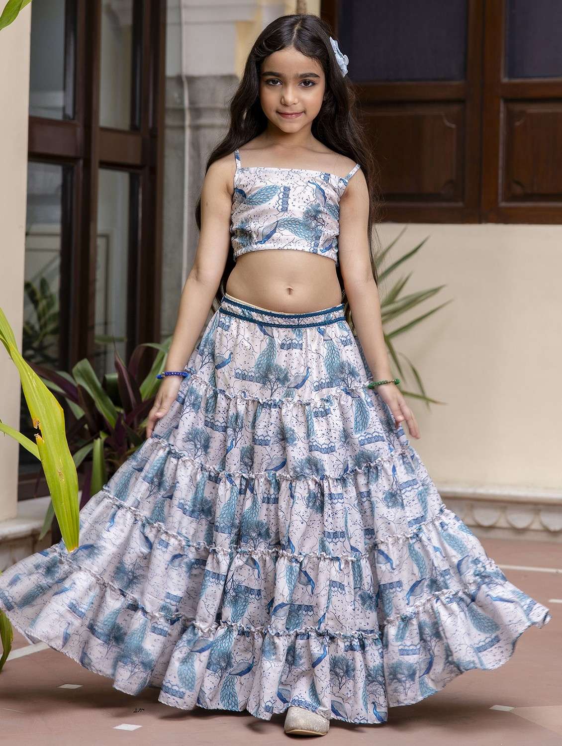 girls white and blue printed fusion set - 21941002 - Standard Image - 1