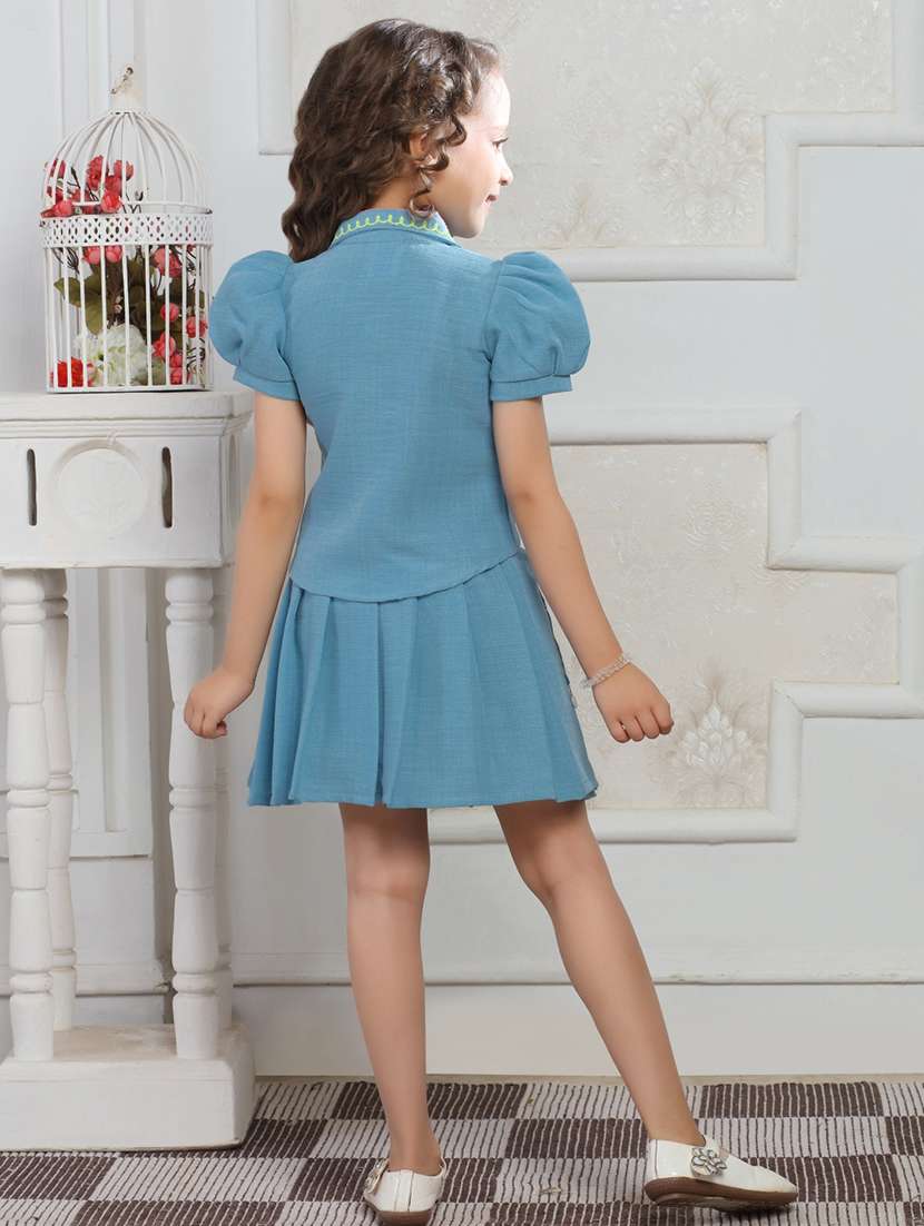 girls embroidered top and skirt co-ord set - 21941025 - Standard Image - 4