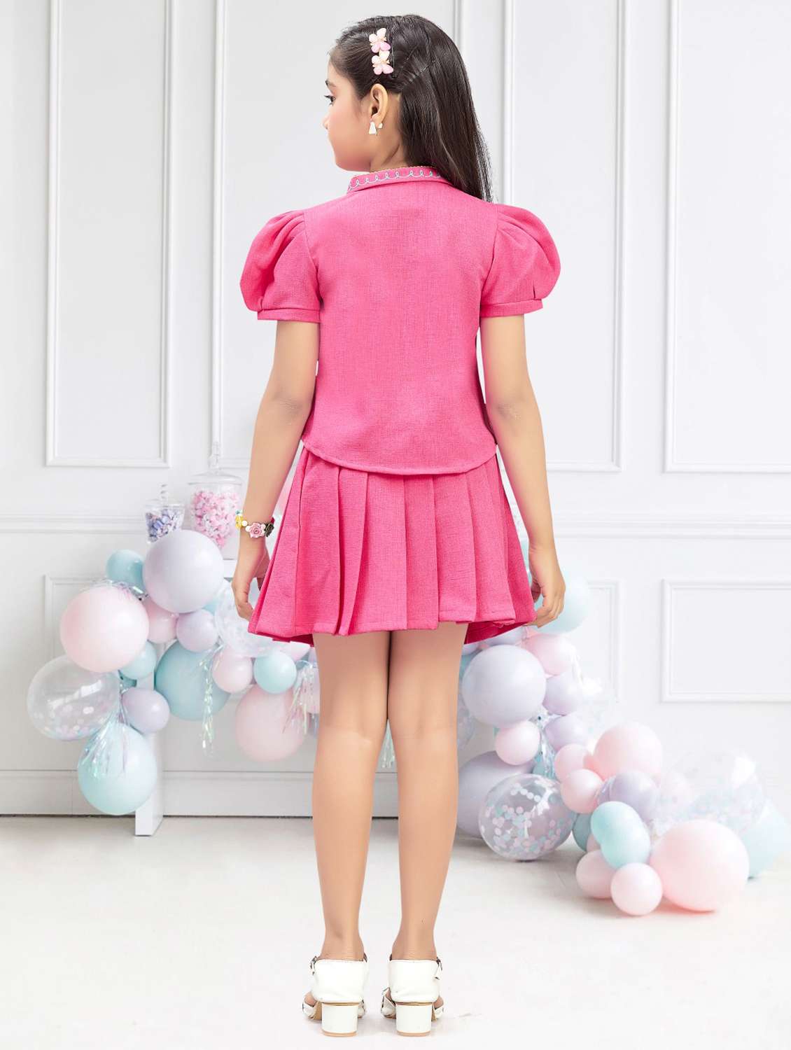 girls embroidered top and skirt co-ord set - 21941026 - Standard Image - 4