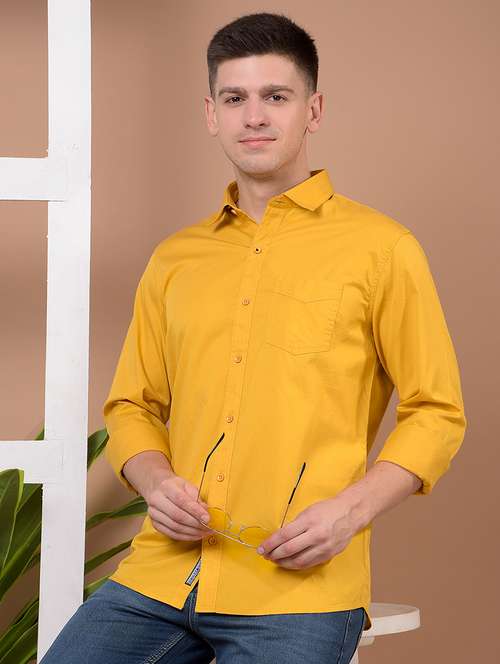 men solid long sleeve regular fit casual shirt - 21941078 - Standard Image - 0