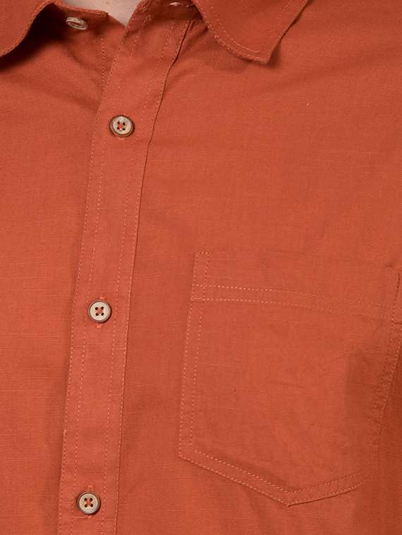 men solid short sleeve regular fit casual shirt - 21941080 - Standard Image - 6