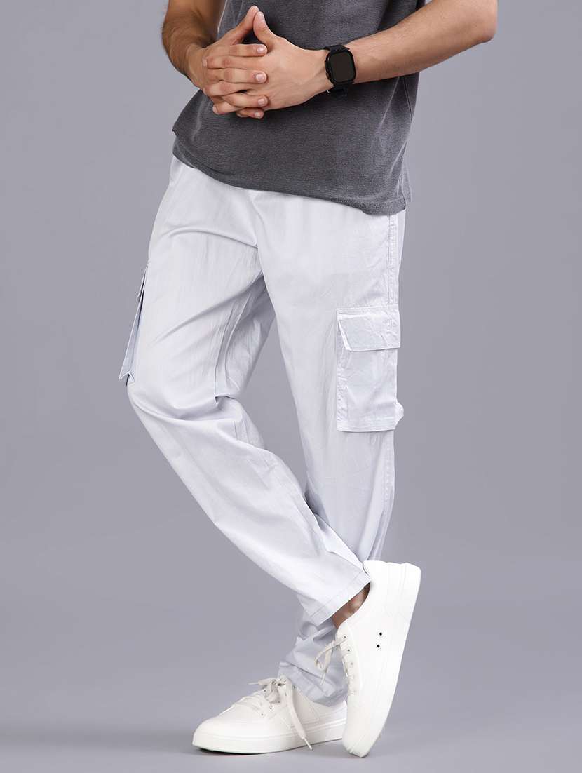 men solid mid rise regular fit cargo - 21941105 -  Standard Image - 1