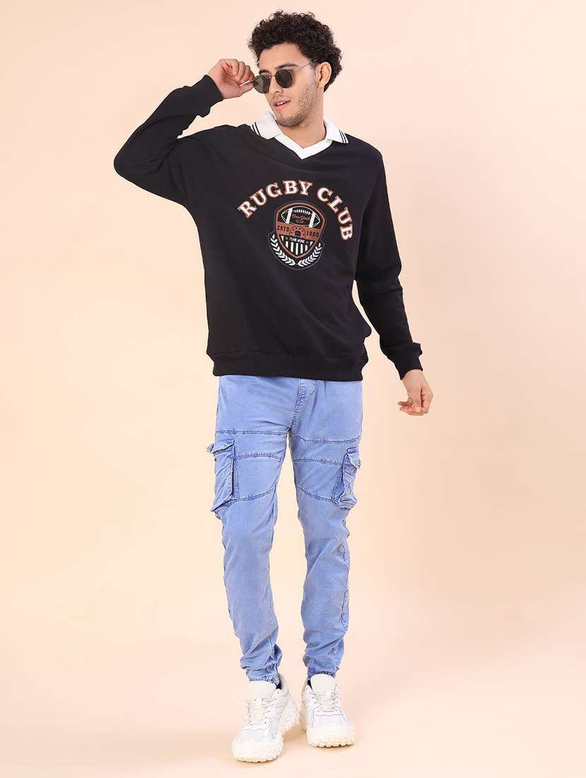 men chest print long sleeve regular fit t-shirt - 21941160 -  Standard Image - 4