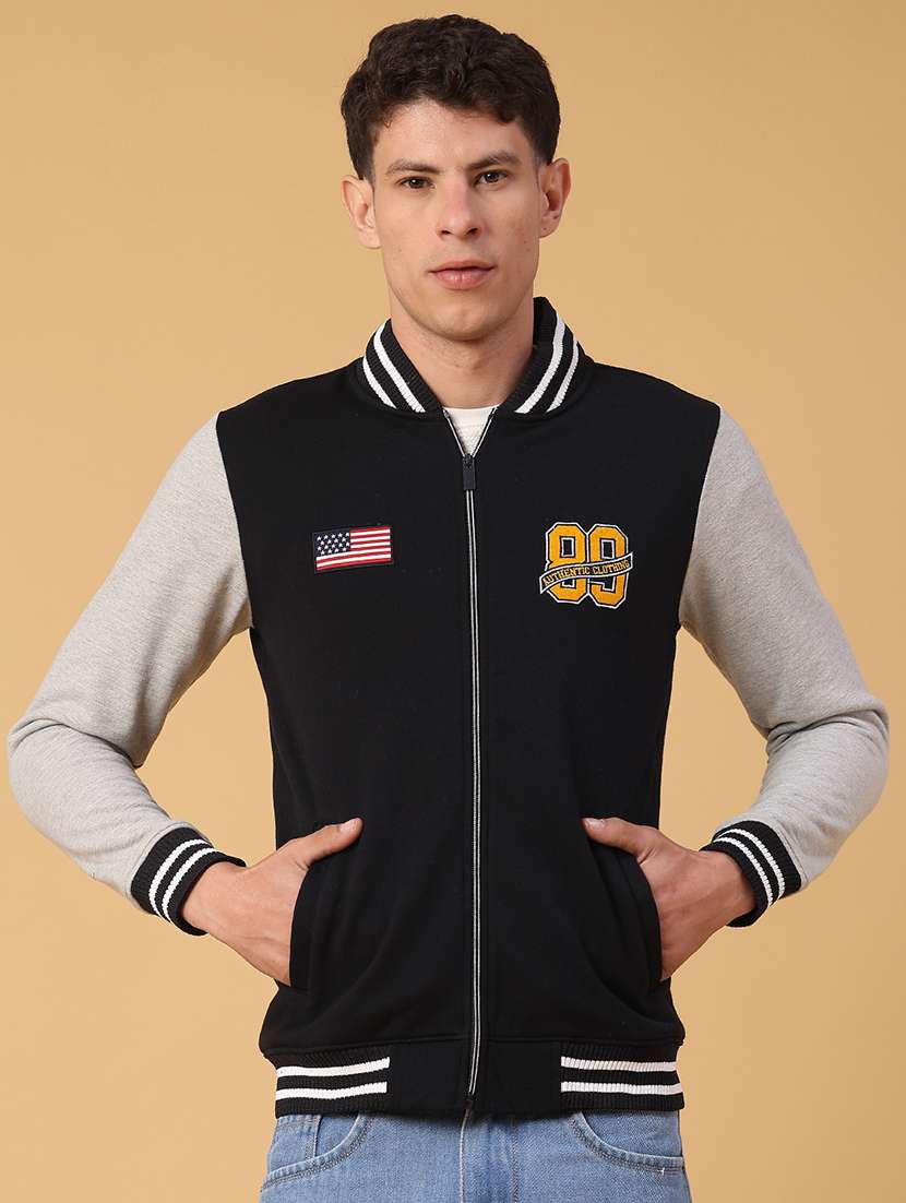 men color blocked long sleeve varsity jacket - 21941242 -  Standard Image - 1