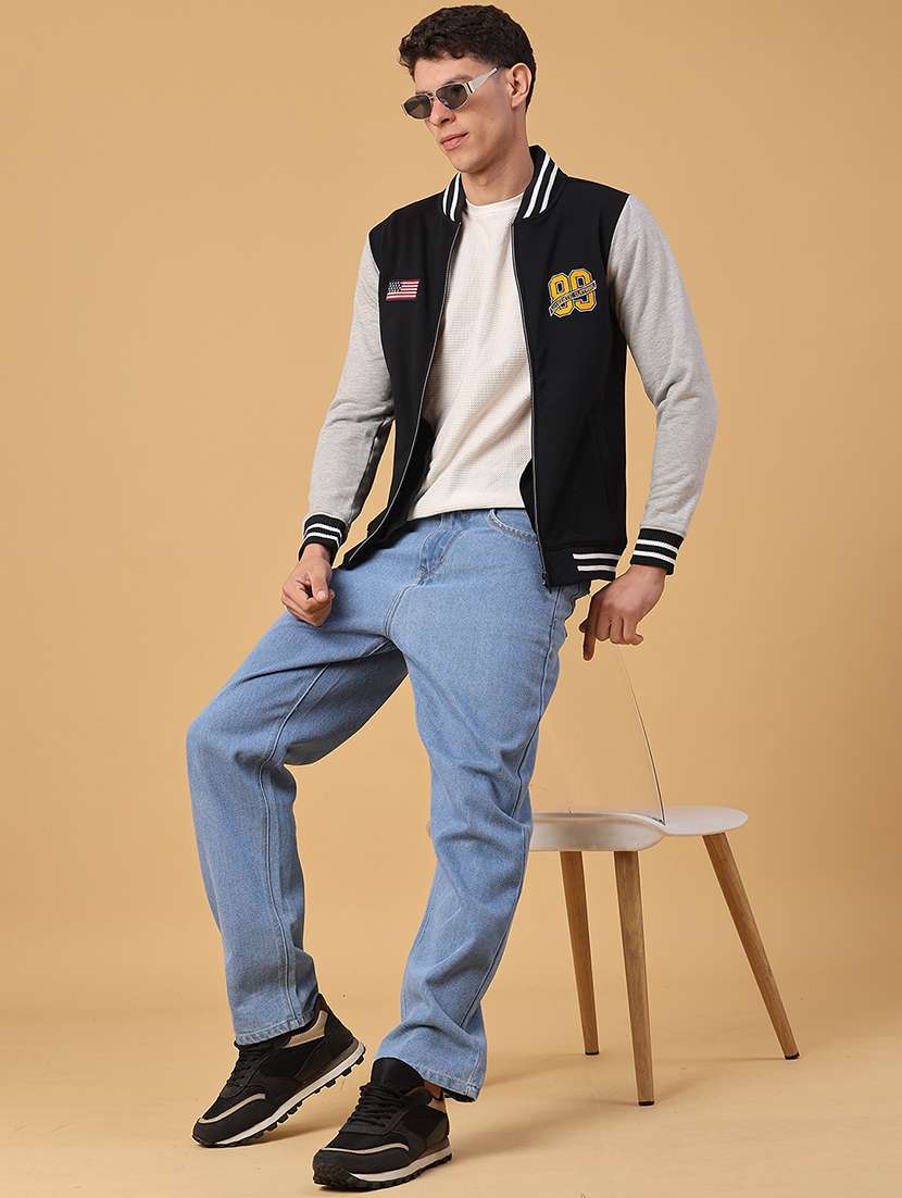 men color blocked long sleeve varsity jacket - 21941242 -  Standard Image - 4