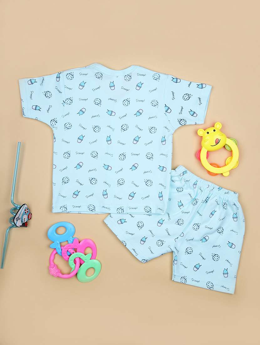 boys printed t-shirt & shorts twin set - 21941265 -  Standard Image - 1