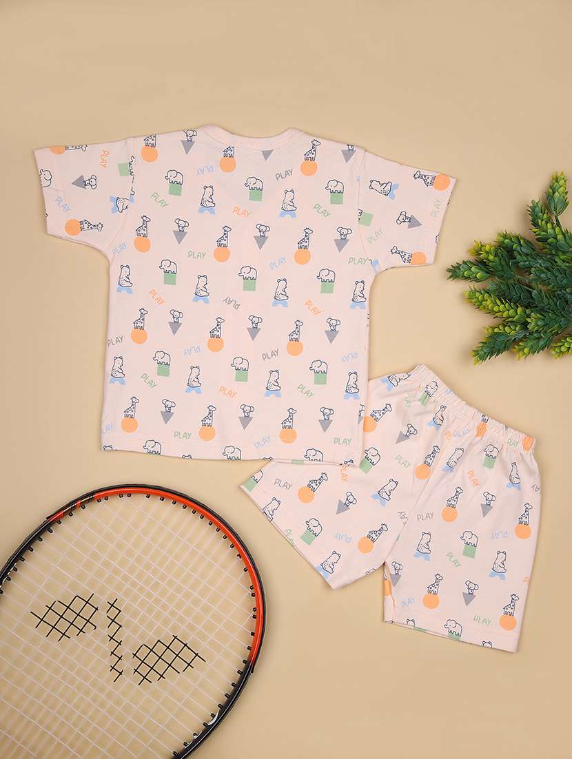 boys printed t-shirt & shorts twin set - 21941268 -  Standard Image - 1