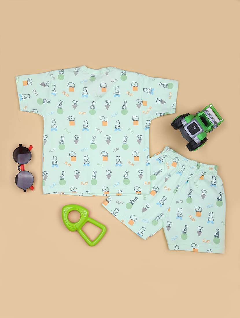 boys printed t-shirt & shorts twin set - 21941275 -  Standard Image - 1