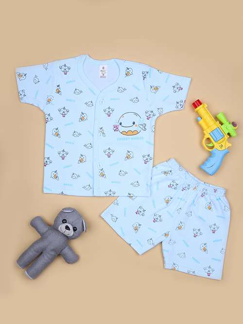 boys printed t-shirt & shorts twin set - 21941276 -  Standard Image - 0