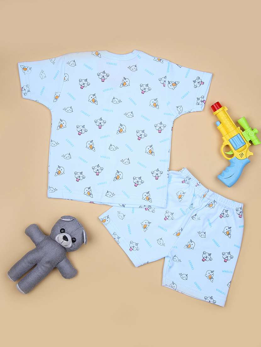 boys printed t-shirt & shorts twin set - 21941276 -  Standard Image - 1