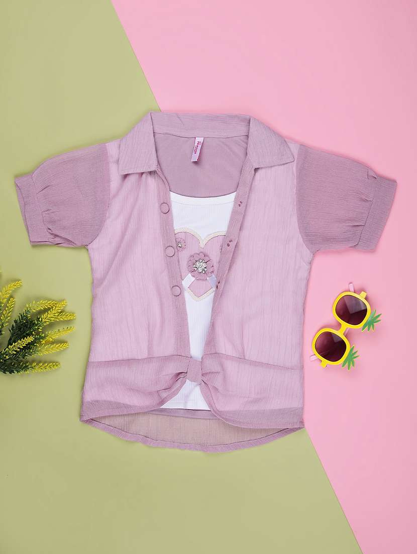 girls solid short sleeve top