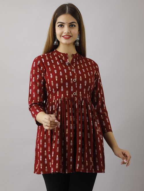 women three quarter sleeve flared tunic - 21941367 - Standard Image - 0