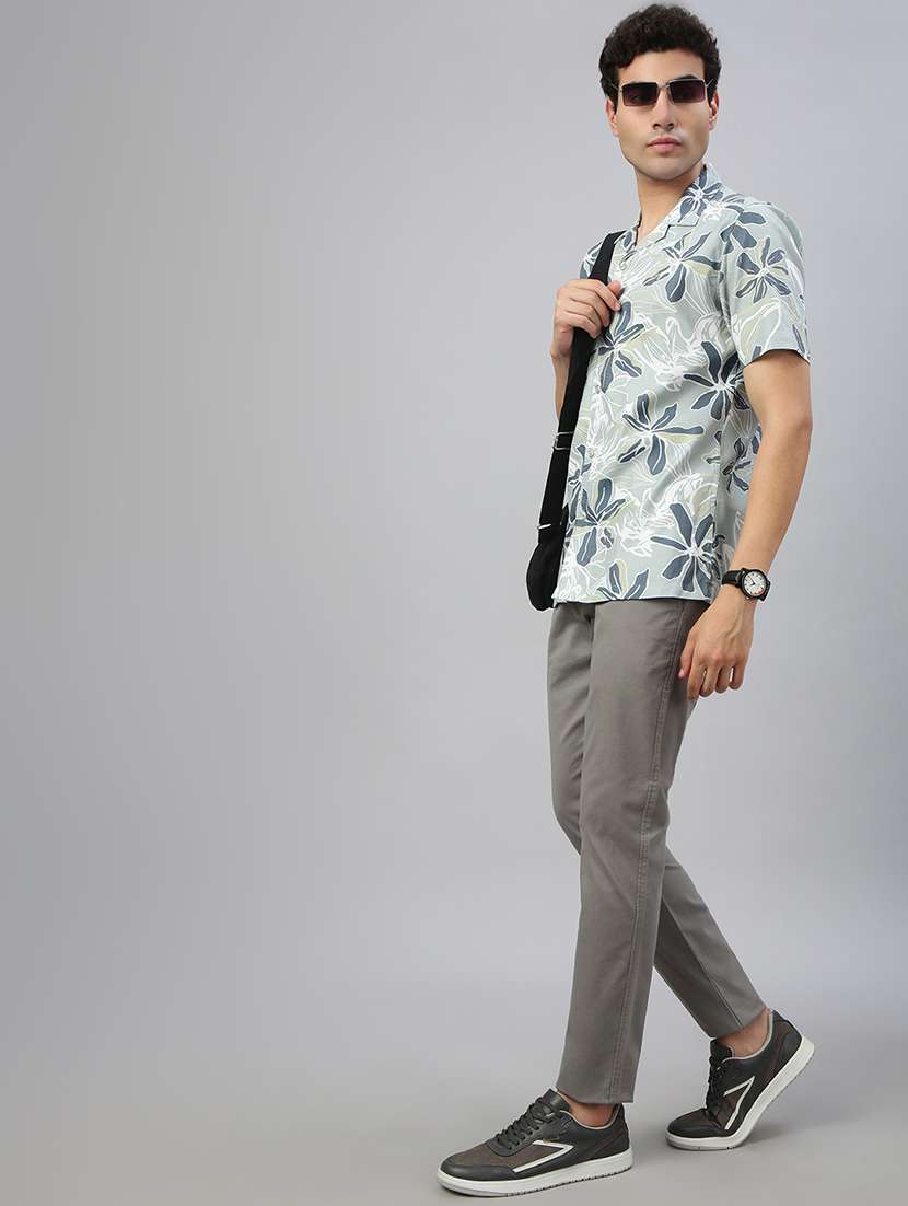 men solid mid rise flat front casual chinos  - 21941371 -  Standard Image - 4