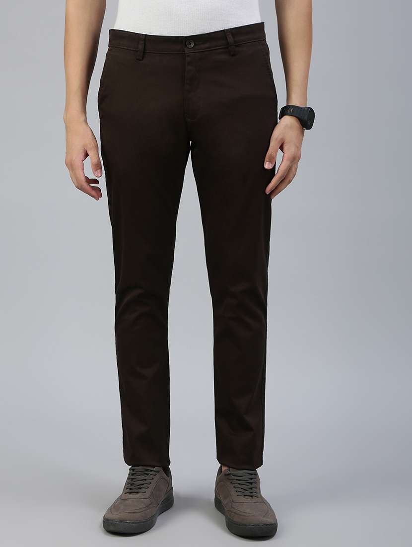 men solid mid rise flat front casual chinos  - 21941372 -  Standard Image - 1