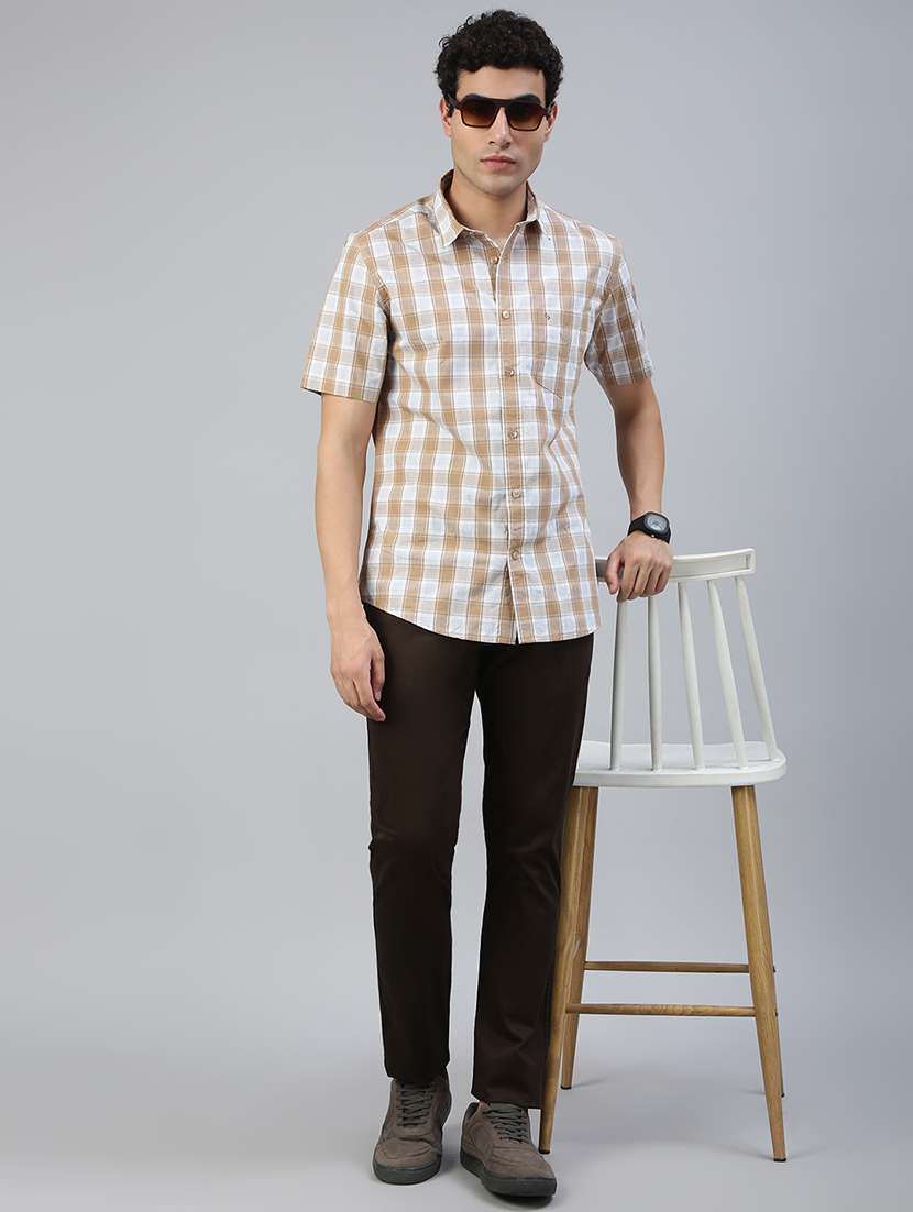 men solid mid rise flat front casual chinos  - 21941372 -  Standard Image - 4