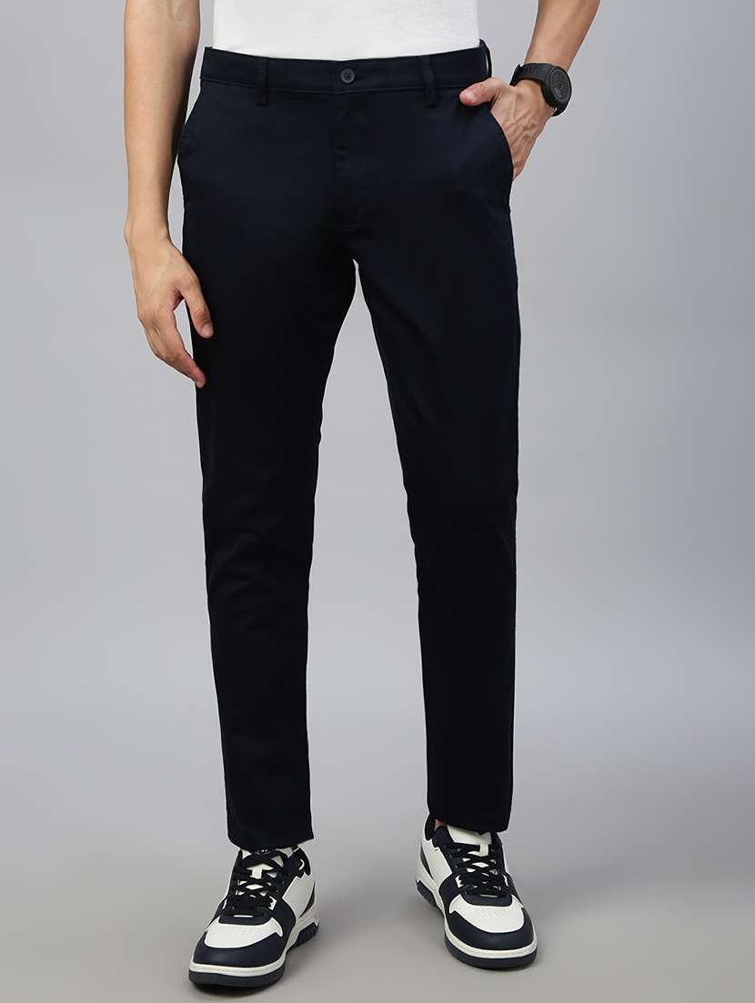 men solid mid rise flat front casual chinos  - 21941373 -  Standard Image - 1