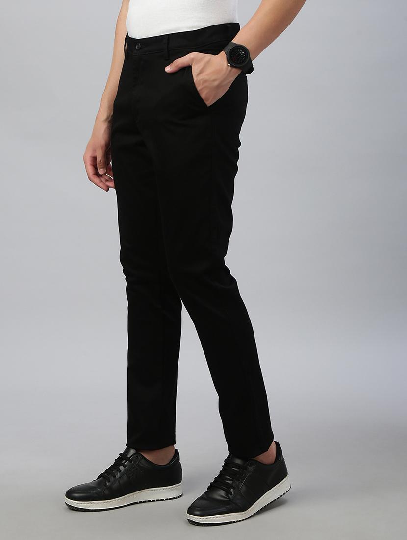 men solid mid rise flat front casual chinos - 21941374 - Standard Image - 1