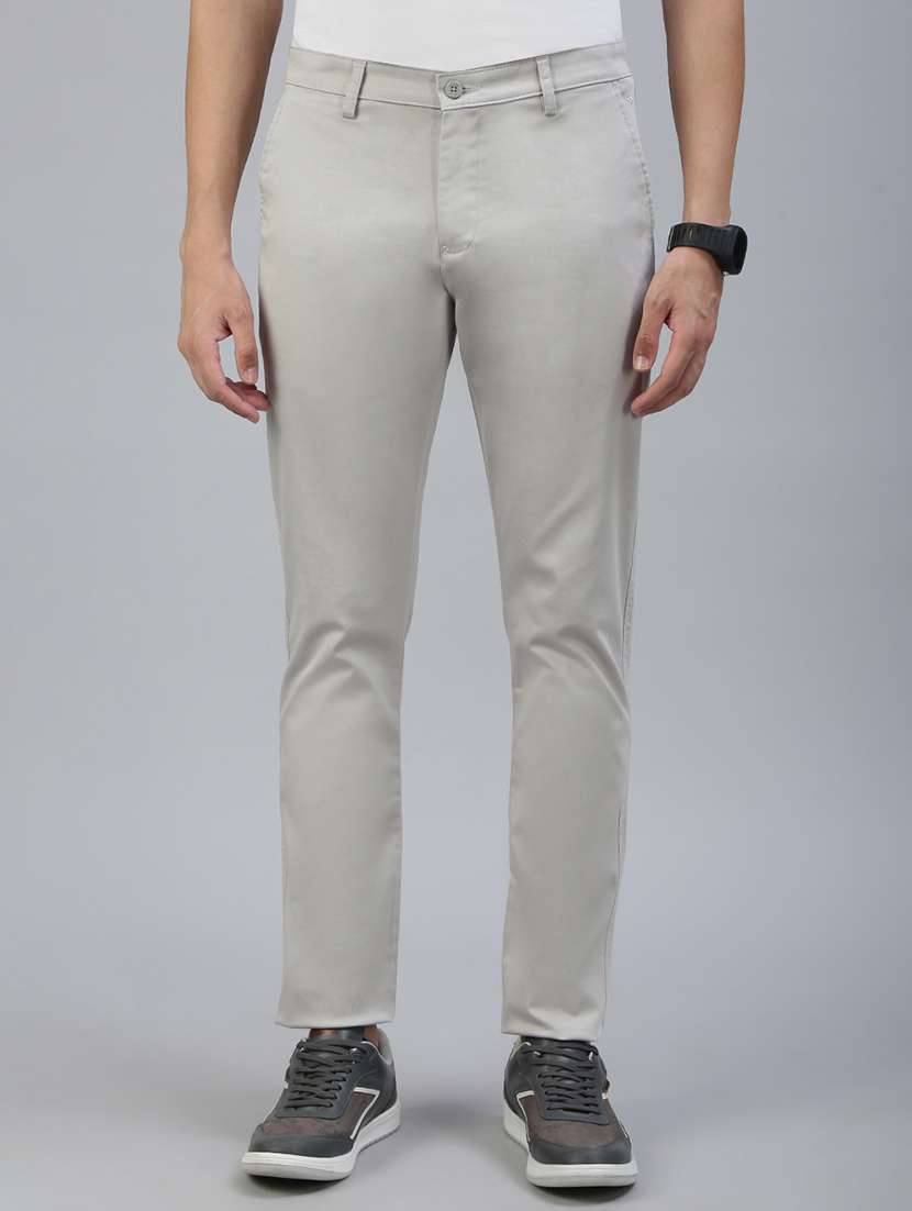 men solid mid rise flat front casual chinos  - 21941375 -  Standard Image - 1