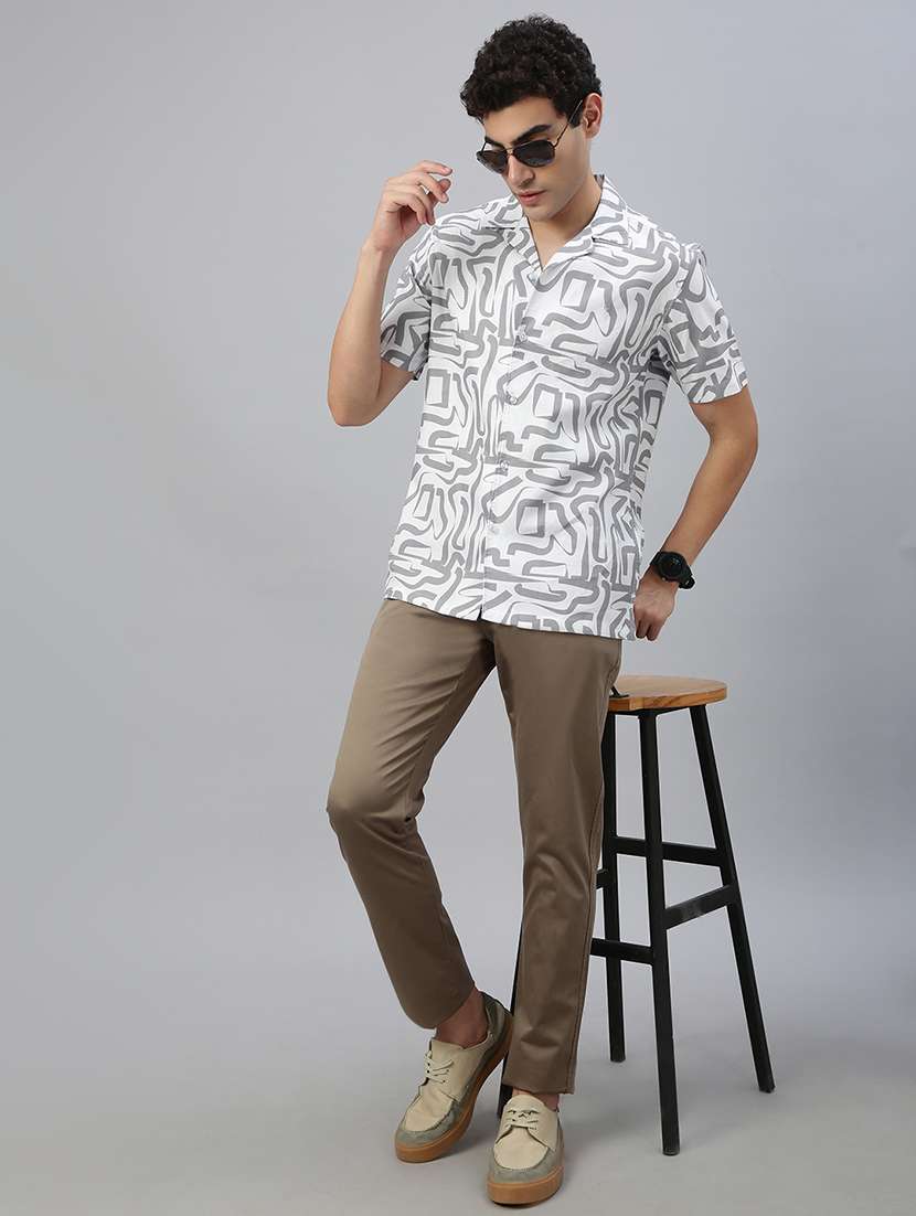 men solid mid rise flat front casual chinos  - 21941376 -  Standard Image - 4