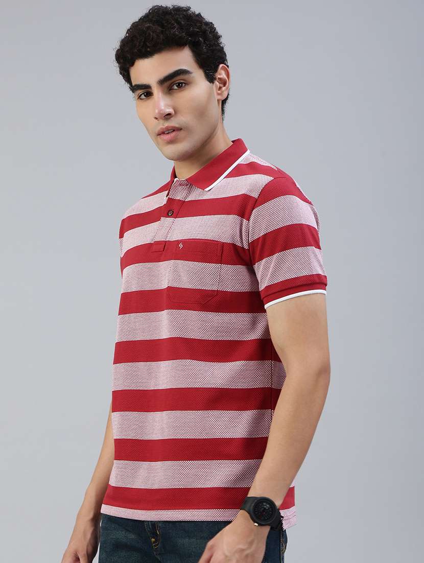 men striped short sleeve regular fit polo t-shirt - 21941381 -  Standard Image - 1